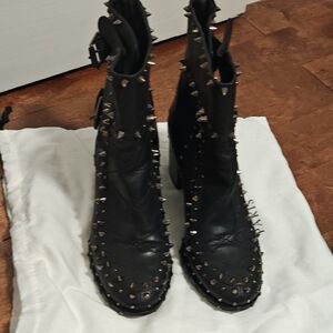 Laurence Dacade Black Spiked Combat Boots